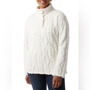 32 Degrees Heat Sherpa Cream Cable Sweater NWOT Size XXL